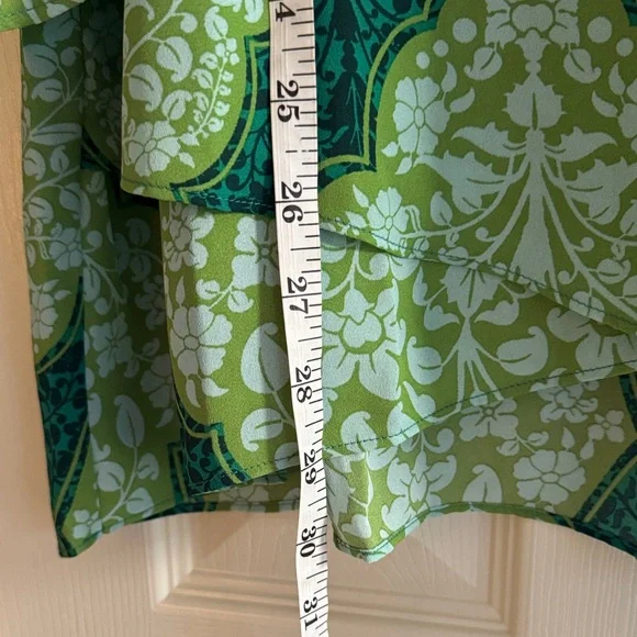 Beautiful by Lawrence Zarian Green Paradise Damask V-Neck Blouse – Size 1X - Picture 3 of 8